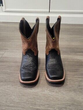 Dan Post Black and Brown Square Toe Western Cowboy Boots Size 11.5